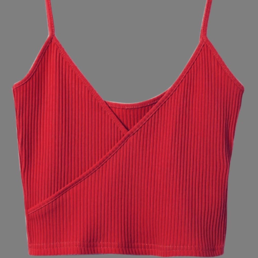 Small red v neck crop top